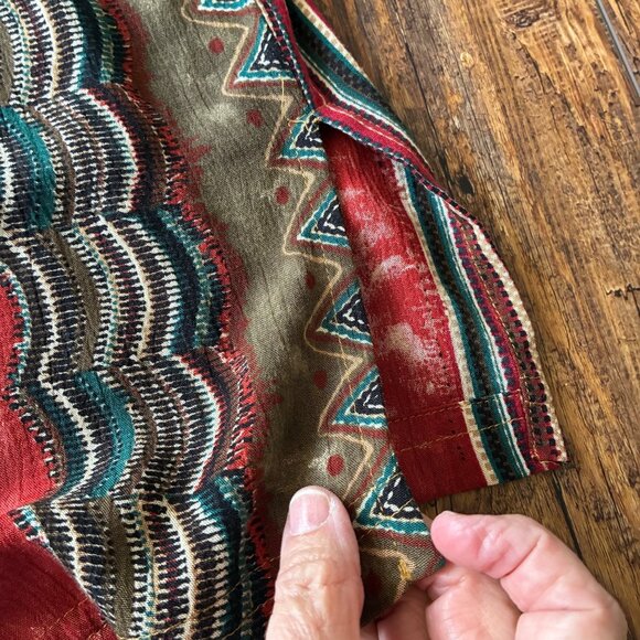 Vintage Carole Little 2X Boho Southwestern Tunic Top Tribal Boho Artsy - Picture 10 of 11